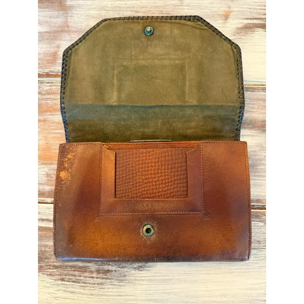 Bosco Built Vintage 1920's Leather Top Handle Purse Handbag Art Deco Design